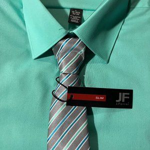 Jf J Ferrar Dress Shirt And Tie Set Slim Fit